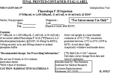 Fdopa Vial Label (Fdopa Vial Label 40mci Per mL)
